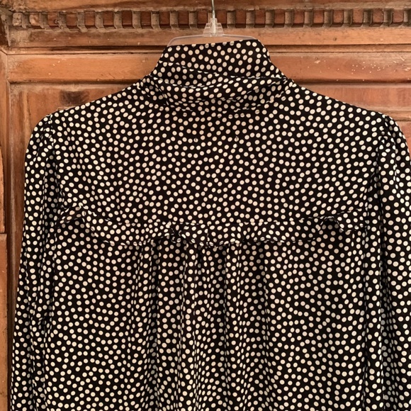Max Studio V-Neck Polka Dot Tie Up Blouse Size Small - Picture 10 of 13